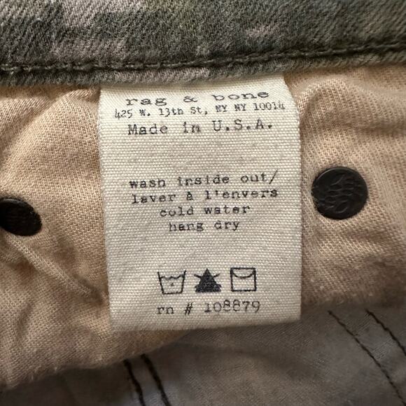 Rag & Bone green army pattern skinny jeans size 31 - Picture 9 of 13